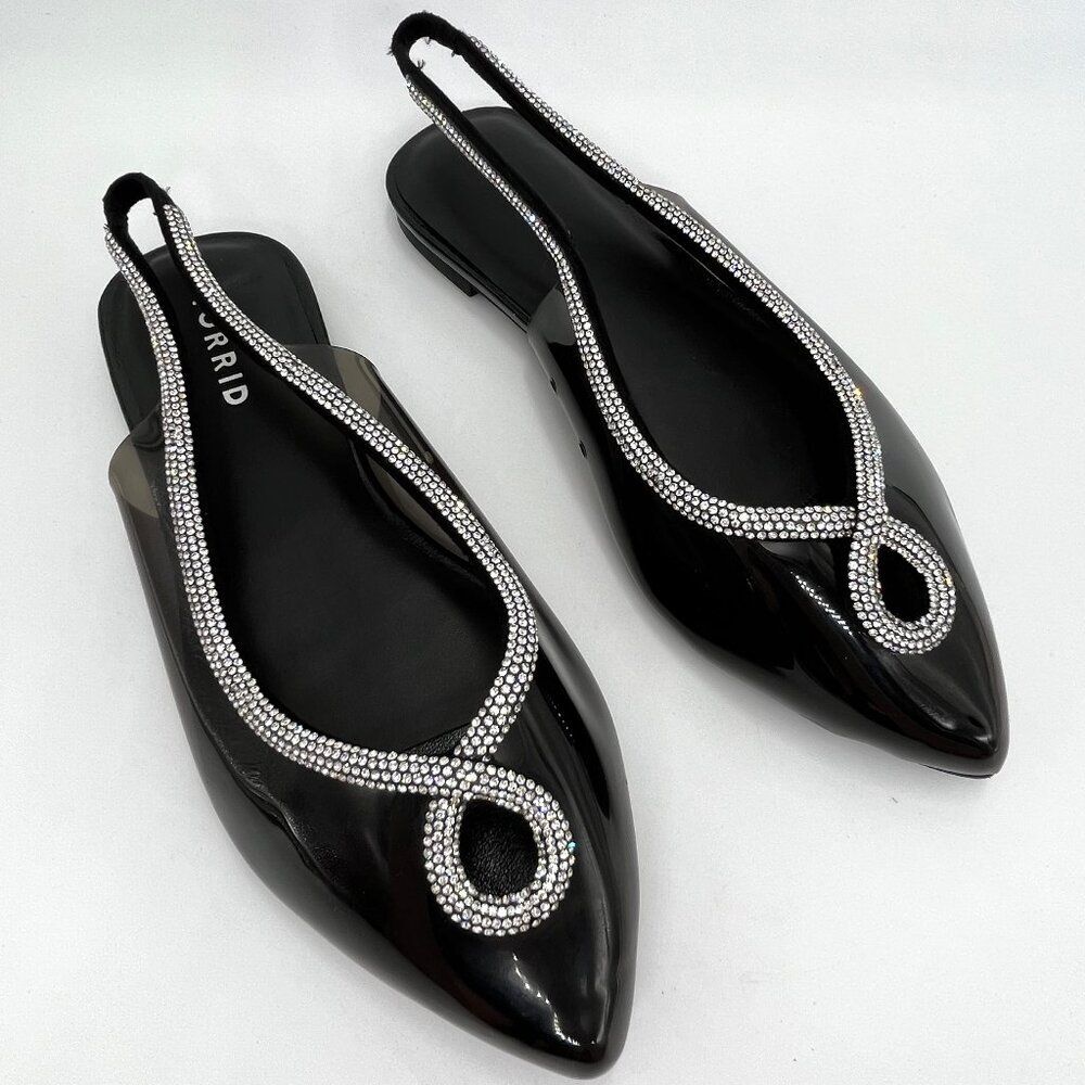 Torrid Black See Through Flats with Rhinestone Detail - Size 8WW